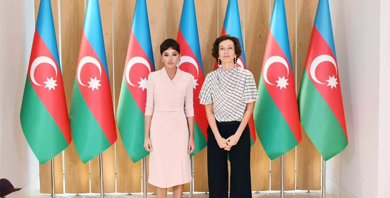 Aliyeva and Azoulay in Baku in 2019